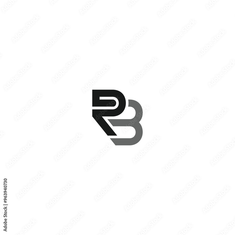 BR or RB awesome letter logo design. Abstract design with different colors illustration. Icon or monogram design. BR or RB awesome letter logo design. Abstract design with different colors illustration. Icon or monogram design.