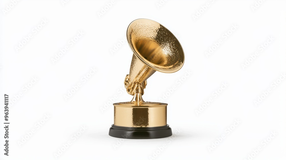 Golden Award Trophy Isolated on White Background Golden Award Trophy Isolated on White Background