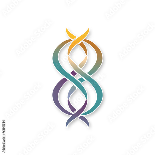 png Futuristic Neon DNA Strands Icon Design transparent dna vector