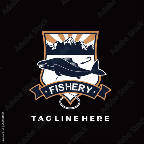 Fishery Logo. Great to use as your Fishery or Saltwater Fishing Logo.