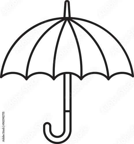 Umbrella ouline icon, Monoline illustration.