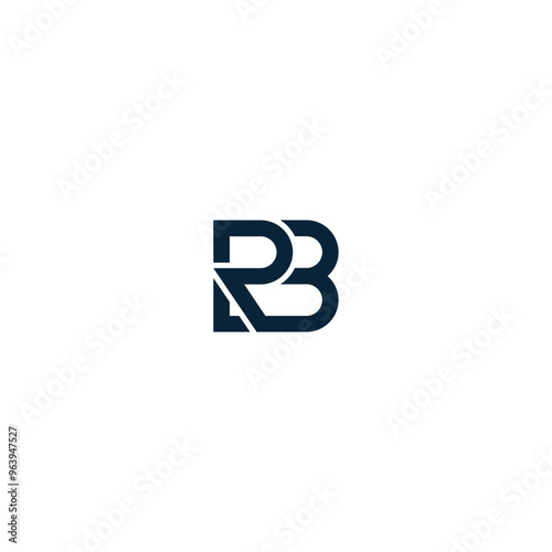 BR or RB awesome letter logo design. Abstract design with different colors illustration. Icon or monogram design.