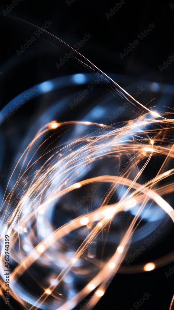 Abstract light trails on dark background Abstract light trails on dark background