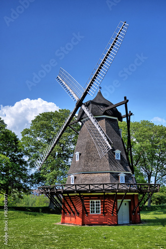 old wooden windmill