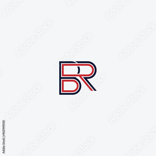 BR or RB awesome letter logo design. Abstract design with different colors illustration. Icon or monogram design.