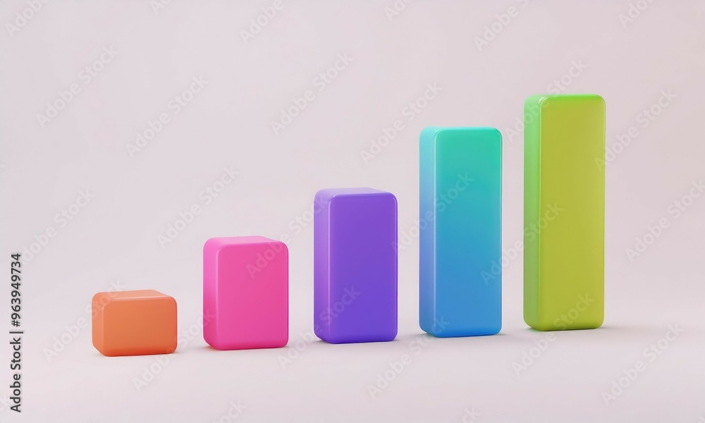 Colorful 3D Bar Chart. Colorful 3D Bar Chart.