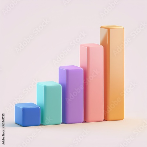 Colorful 3D Bar Graph.