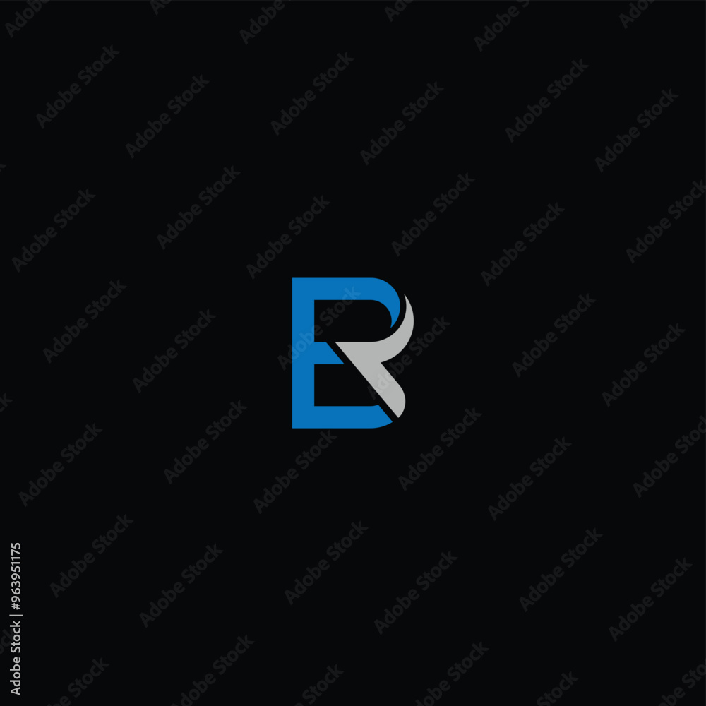 BR or RB awesome letter logo design. Abstract design with different colors illustration. Icon or monogram design. BR or RB awesome letter logo design. Abstract design with different colors illustration. Icon or monogram design.