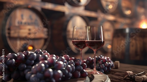 A hyper-realistic photograph of the wine production process, winery, wine tasting, and types of wine, 8K resolution, shot on professional DSLR camera, shallow depth of field, tack-sharp focus,