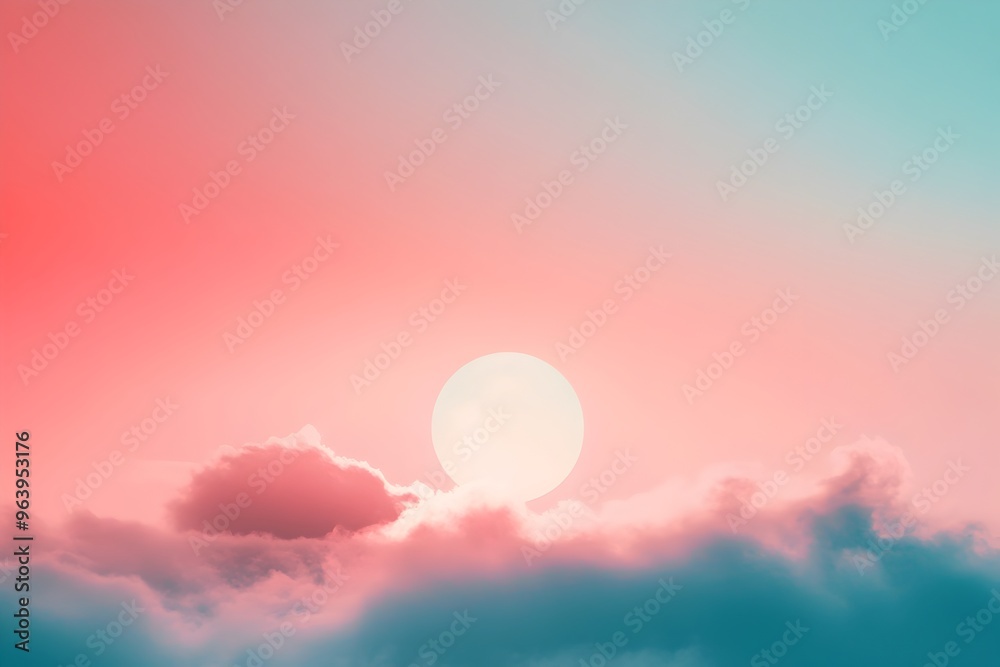 Captivating Cloudscape at Dusk with Glowing Sun and Ethereal Atmosphere Captivating Cloudscape at Dusk with Glowing Sun and Ethereal Atmosphere