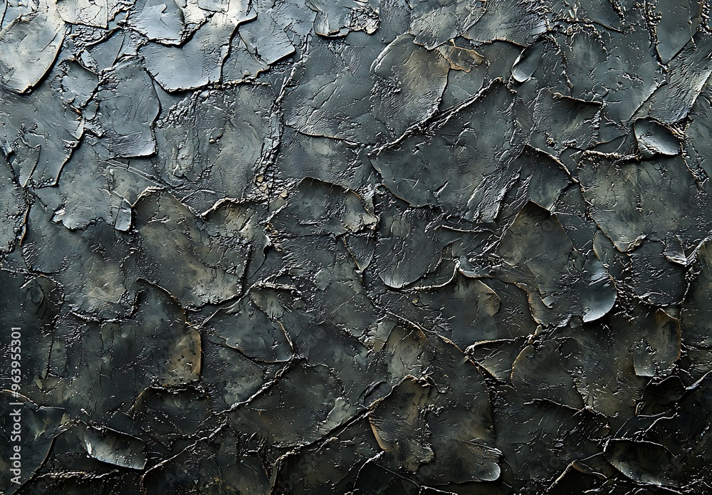 Textured Black Surface with Cracks and Flakes Textured Black Surface with Cracks and Flakes