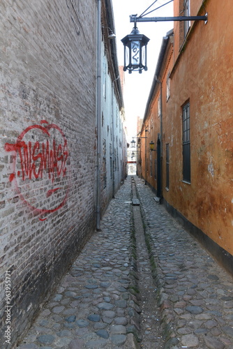 narrow street in the town