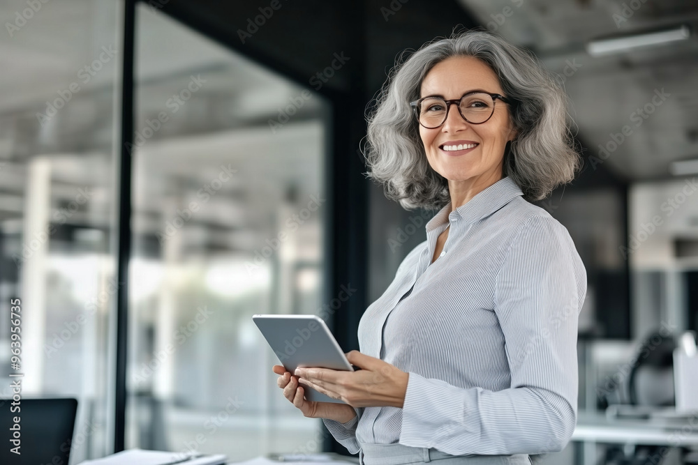 Happy professional woman with a tablet Happy professional woman with a tablet