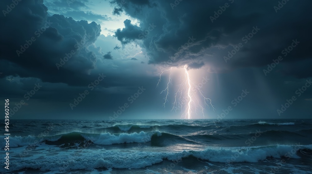 Dramatic Storm Clouds Over Ocean Dark Skies Intense Winds Turbulent Seas Dramatic Storm Clouds Over Ocean Dark Skies Intense Winds Turbulent Seas
