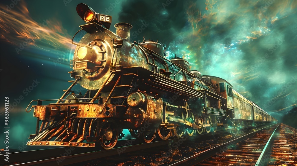 Obraz premium Steampunk locomotive