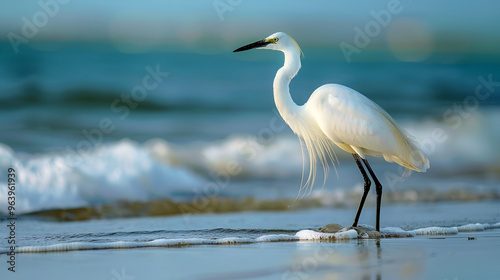 The Little egret is small Heron bird, witch lives in Europe, Asia, Africa and Australia
