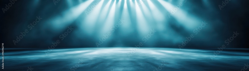Obraz premium A captivating scene with dramatic lighting illuminating a stage, perfect for showcasing talent and creativity.