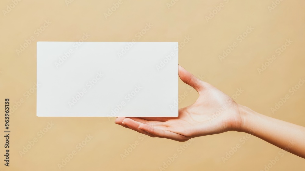 Hand holding sign Hand holding sign