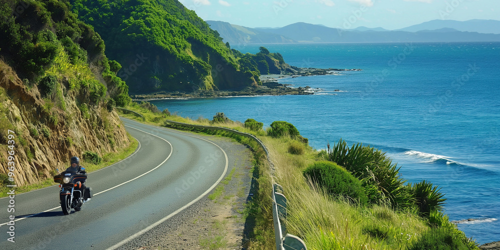 A motorbike cruises on coastal road, offers a sense of freedom and adventure on this motorcycle tour journey.
A motorbike cruises on coastal road, offers a sense of freedom and adventure on this motorcycle tour journey.