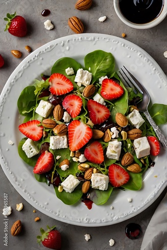 vegetable salad with cheese_ Generated by Ai