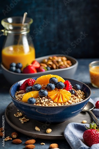 cake with berries and milk_ Generated by Ai