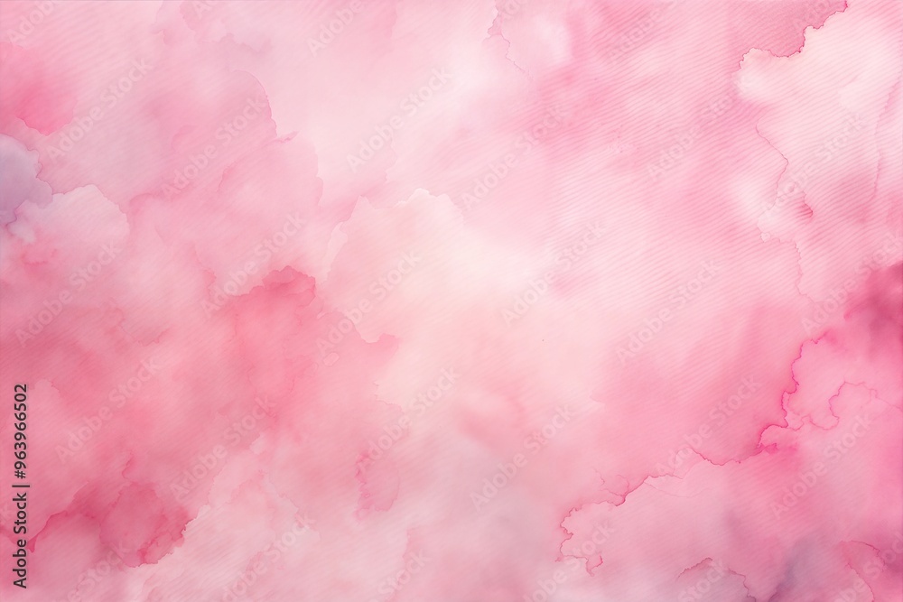 Fototapeta premium Dreamy pink watercolor background with soft blurred clouds and gentle texture
