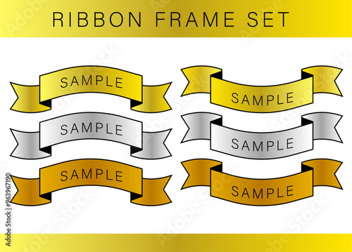 リボンフレームのランキング金・銀・銅のセット