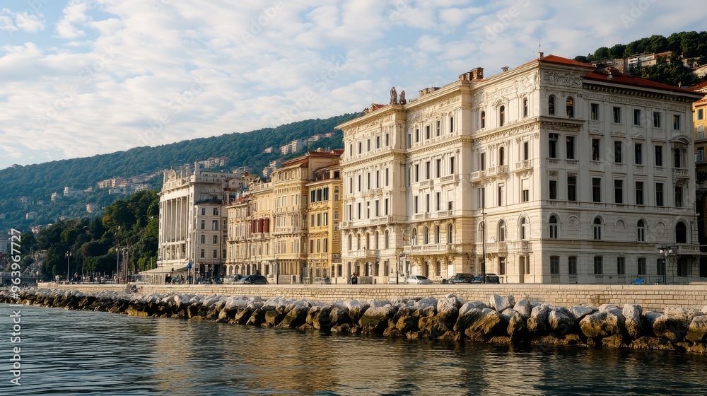 Fototapeta premium Trieste waterfront buildings