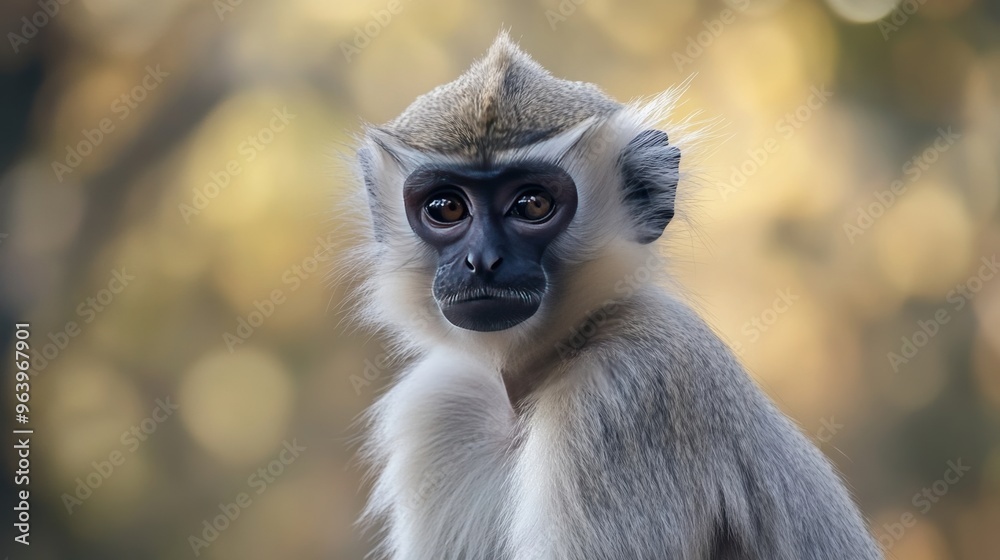 Fototapeta premium Gray Langur (Hanuman Langur) lives in Bandhavgarh National Park, India.