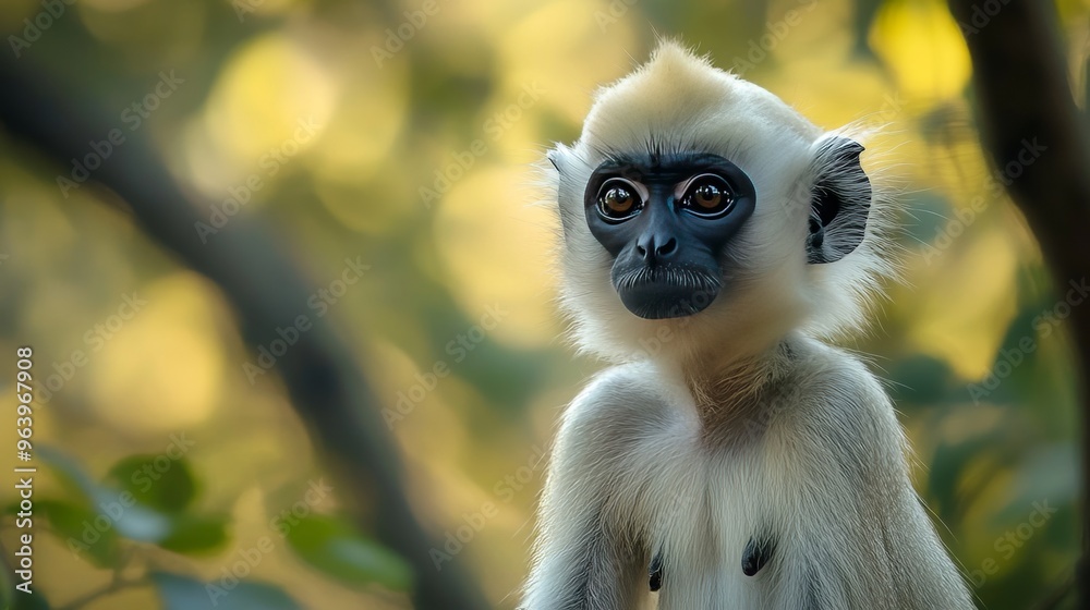 Fototapeta premium Gray Langurs are called Hanuman Langurs in Bandhavgarh.