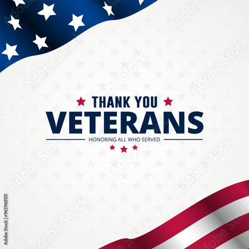 Happy Veterans Day United States of America background vector illustration