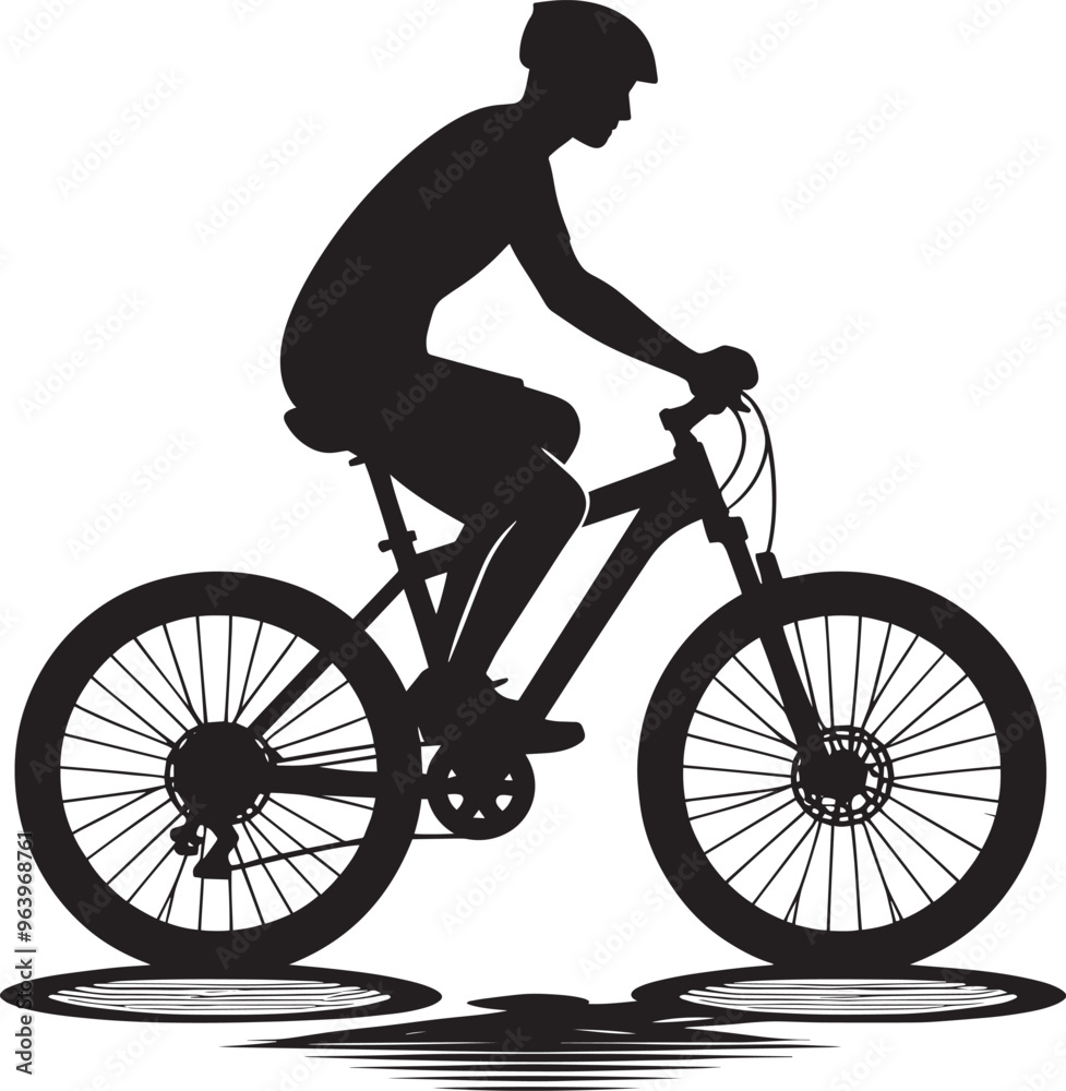 Fototapeta premium Cycle silhouette vector illustration isolated on a white background
