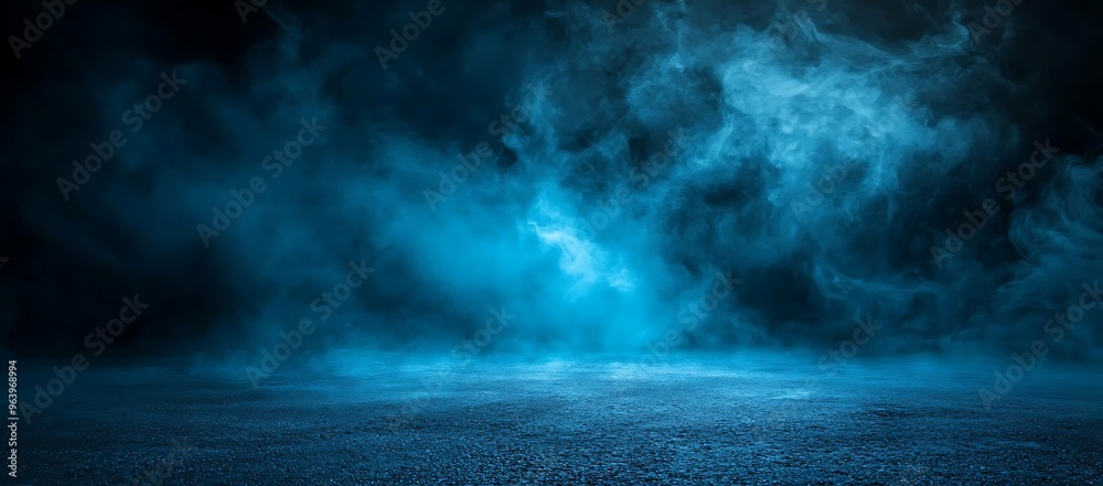 Mysterious Blue Mist Over a Serene Surface Mysterious Blue Mist Over a Serene Surface
