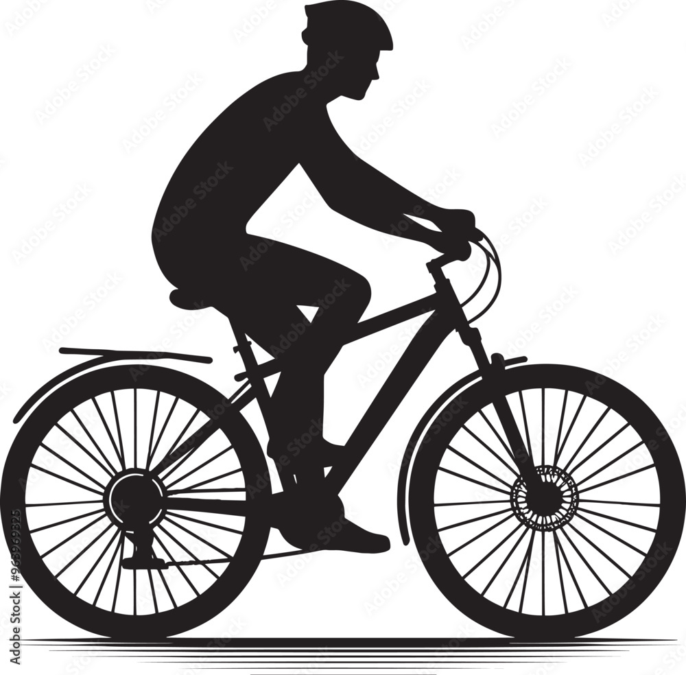 Obraz premium Cycle silhouette vector illustration isolated on a white background