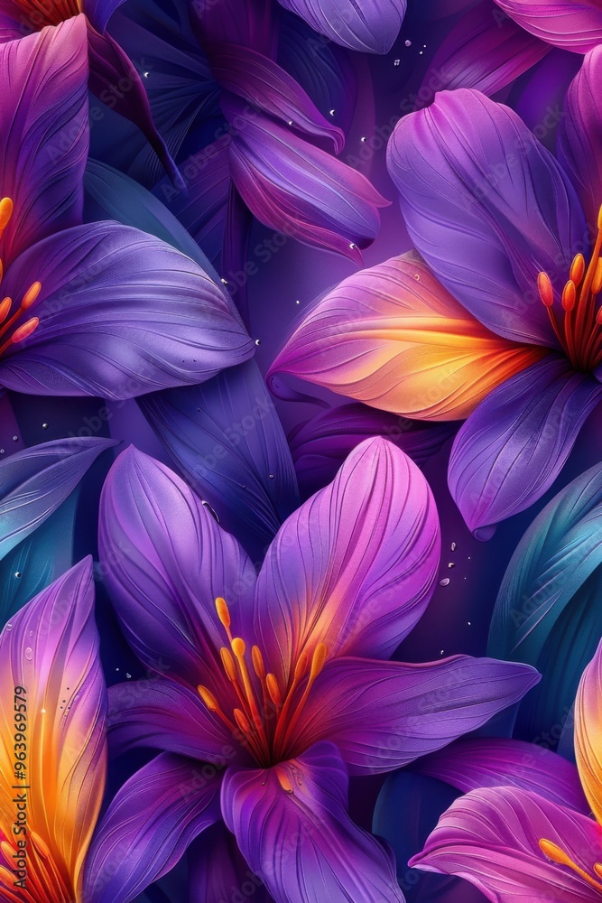 Fototapeta premium purple and yellow flowers