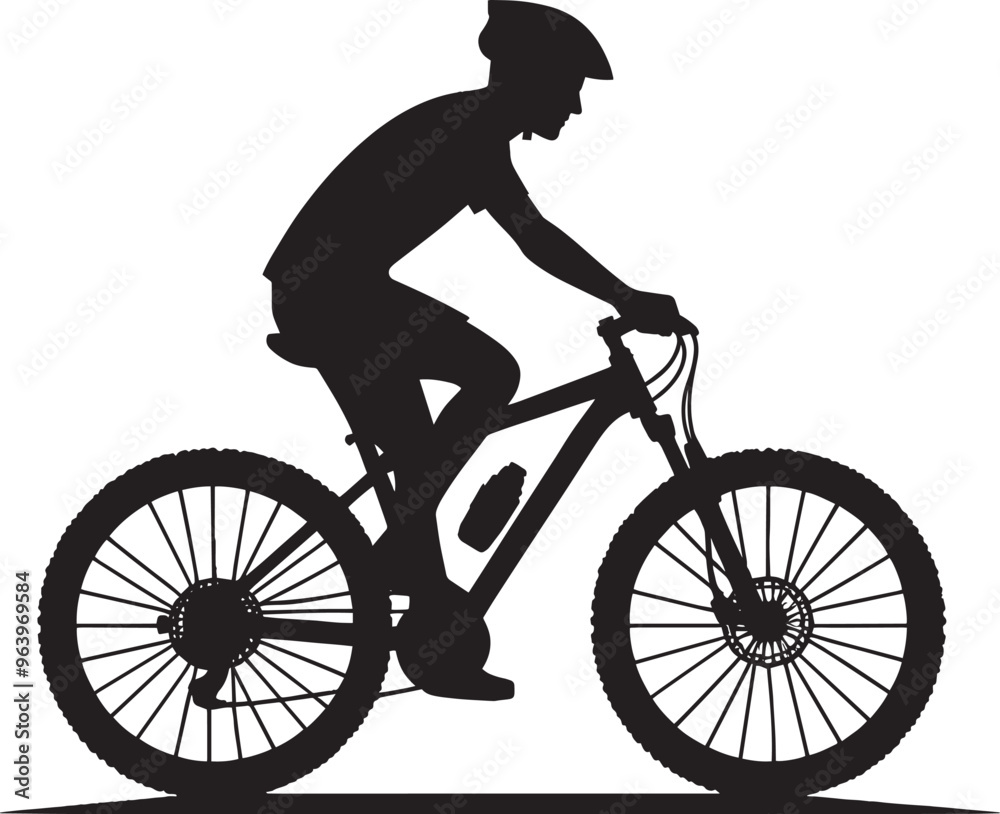 Fototapeta premium Cycle silhouette vector illustration isolated on a white background