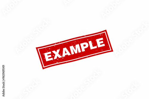 Example stamp, Example red square stamp.
