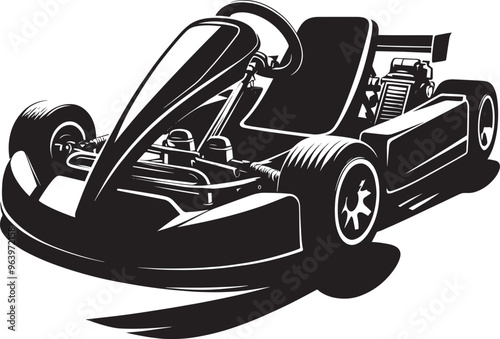 Go-cart silhouette vector illustration isolated on a white background