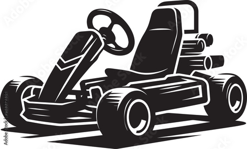 Go-cart silhouette vector illustration isolated on a white background