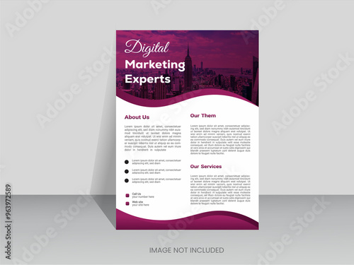 Poster flyer pamphlet brochure cover design layout space for photo background, vector template in A4 size