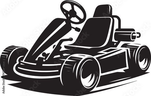 Go-cart silhouette vector illustration isolated on a white background
