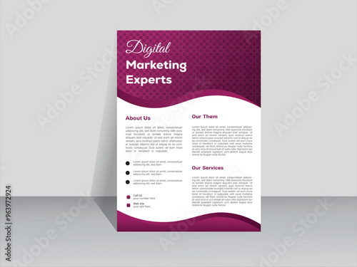 Poster flyer pamphlet brochure cover design layout space for photo background, vector template in A4 size