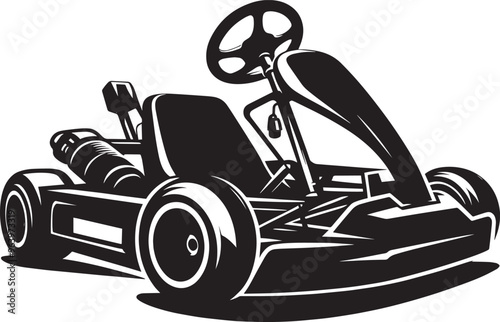 Go-cart silhouette vector illustration isolated on a white background