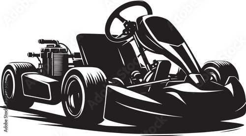 Go-cart silhouette vector illustration isolated on a white background