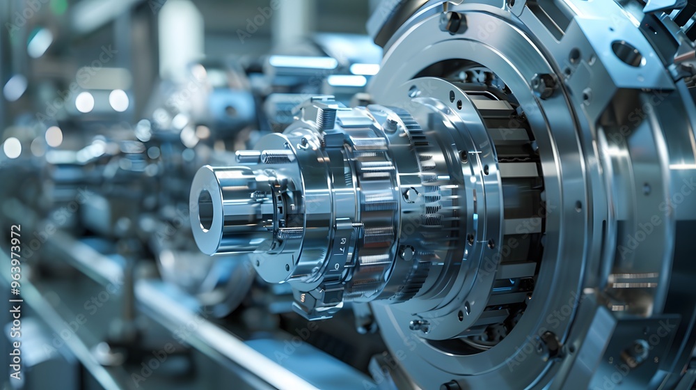 Futuristic industrial machine designed for high-precision, intricate manufacturing Futuristic industrial machine designed for high-precision, intricate manufacturing