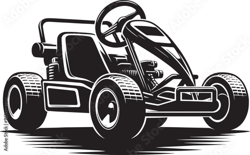Go-cart silhouette vector illustration isolated on a white background
