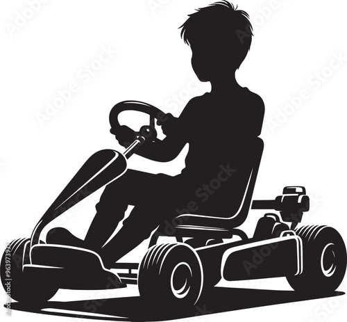 Go-cart silhouette vector illustration isolated on a white background