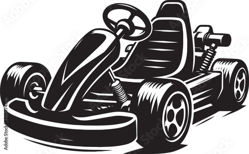 Go-cart silhouette vector illustration isolated on a white background