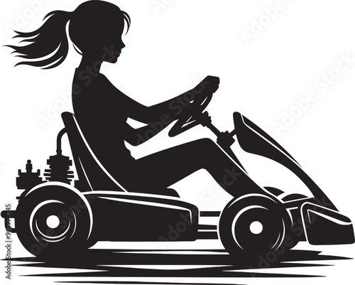 Go-cart silhouette vector illustration isolated on a white background
