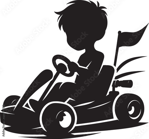 Go-cart silhouette vector illustration isolated on a white background